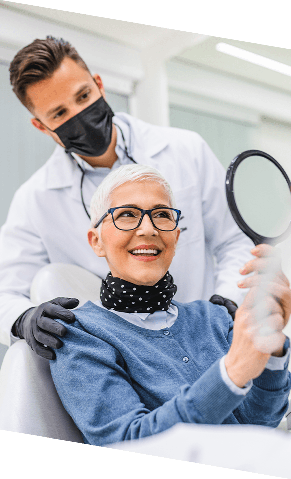 Close-up of smile with traditional braces in Castle Rock, CO