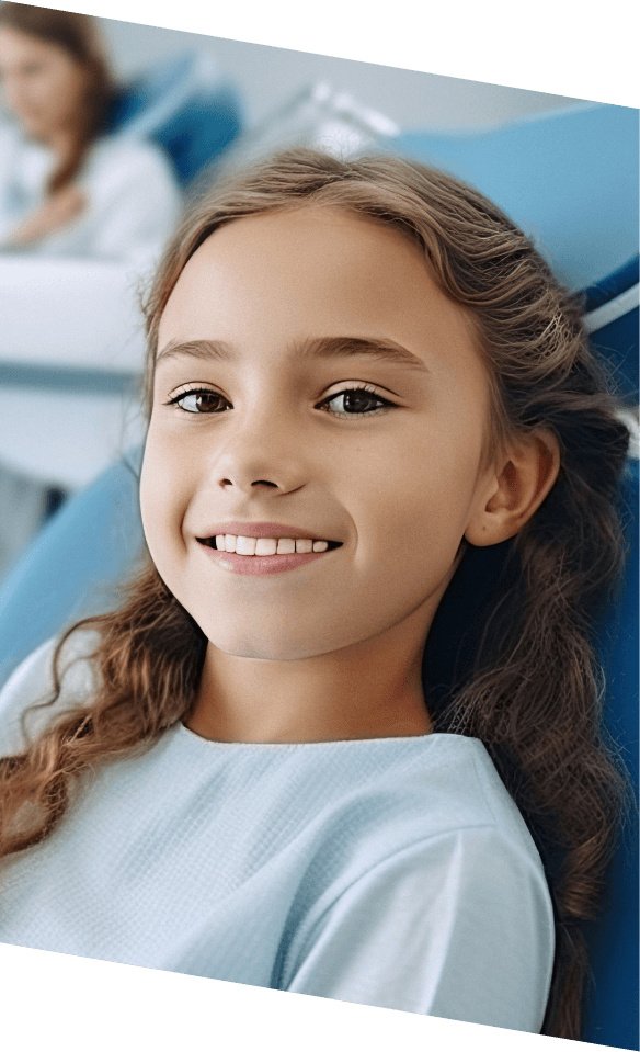 Young girl smiling while visiting childrens dentist in Castle Rock